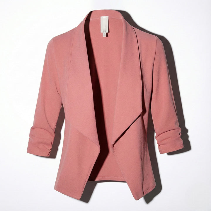 Open Front Blazer with Draped Lapel