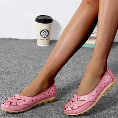 Penelope | Breathable Leather Orthopaedic Loafers with Gel Sole