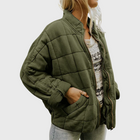 Oversized Quilted Jacket with Zip-Front Closure