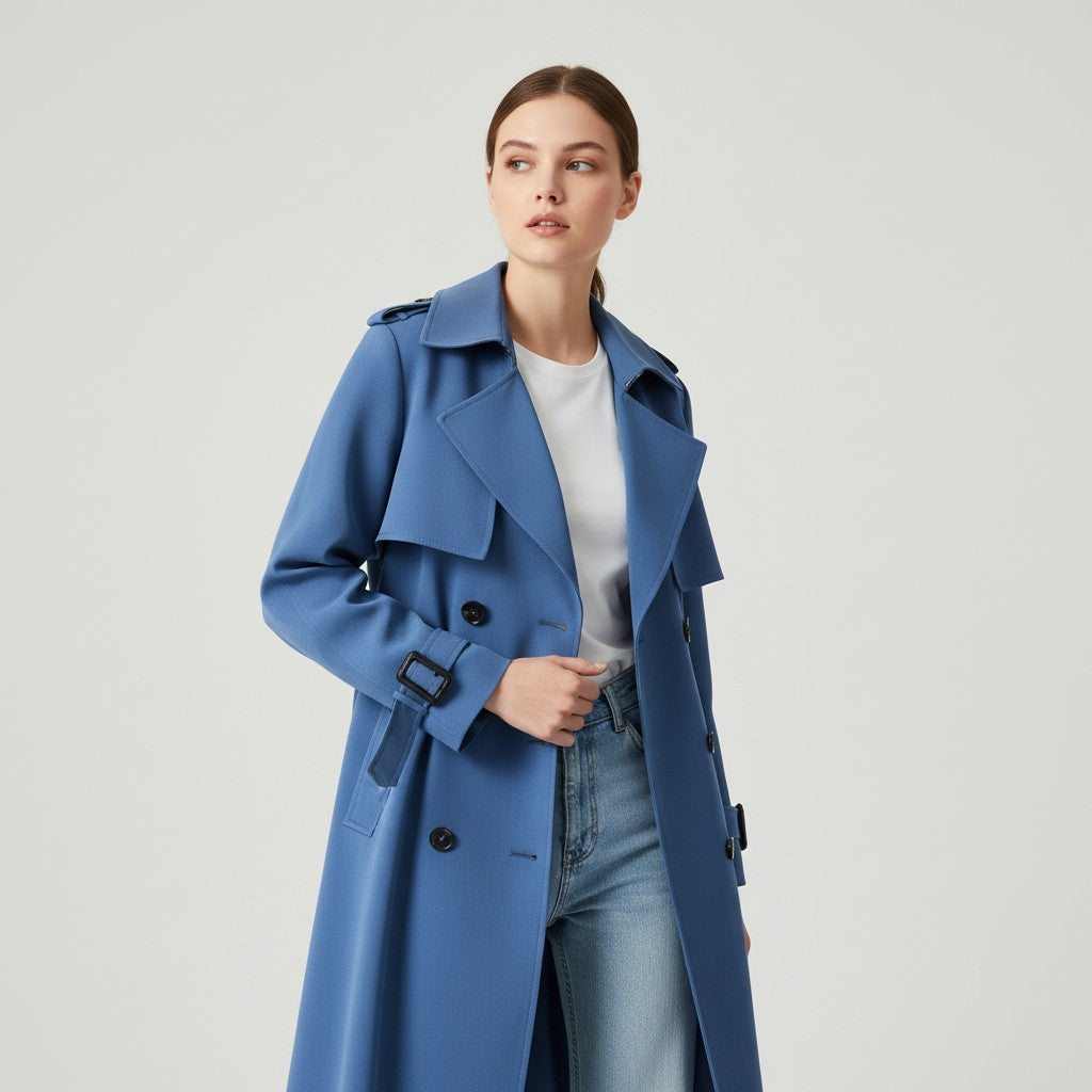 Trench Coat Women - Belted Cotton Trench Coat