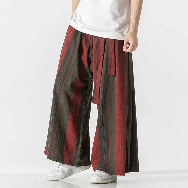 Ripple Cotton-Linen Pants