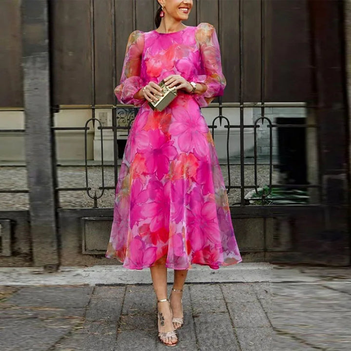 Women Wedding Guest Dress Formal Floral Midi Dress