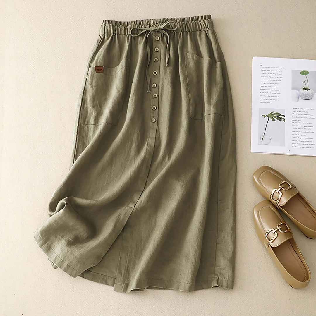 Adeline A-Line Linen Skirt