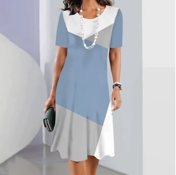 Katherine | Women’s Printed Short Sleeve A Line Midi Dress