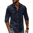 Men's Denim Shirt – Long Sleeve Button-Up with Chest Pockets