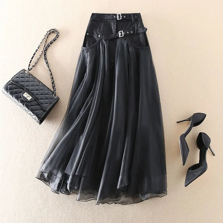 Elena Tulle A-Line Maxi Skirt
