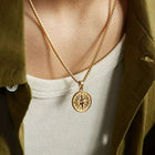 Steel Compass Necklace