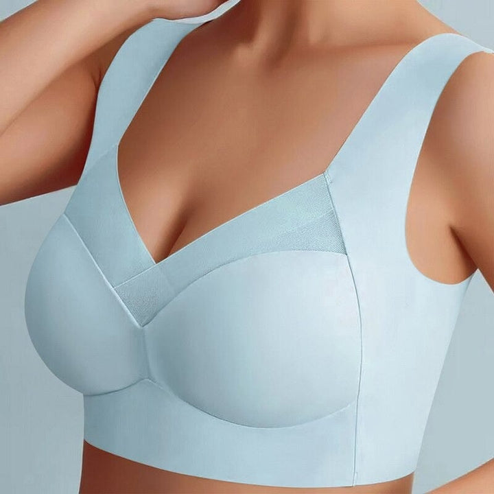 Seamless Wireless Support Bra with Wide Straps