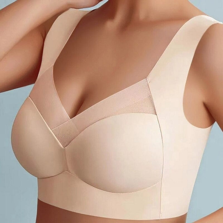 Seamless Wireless Support Bra with Wide Straps