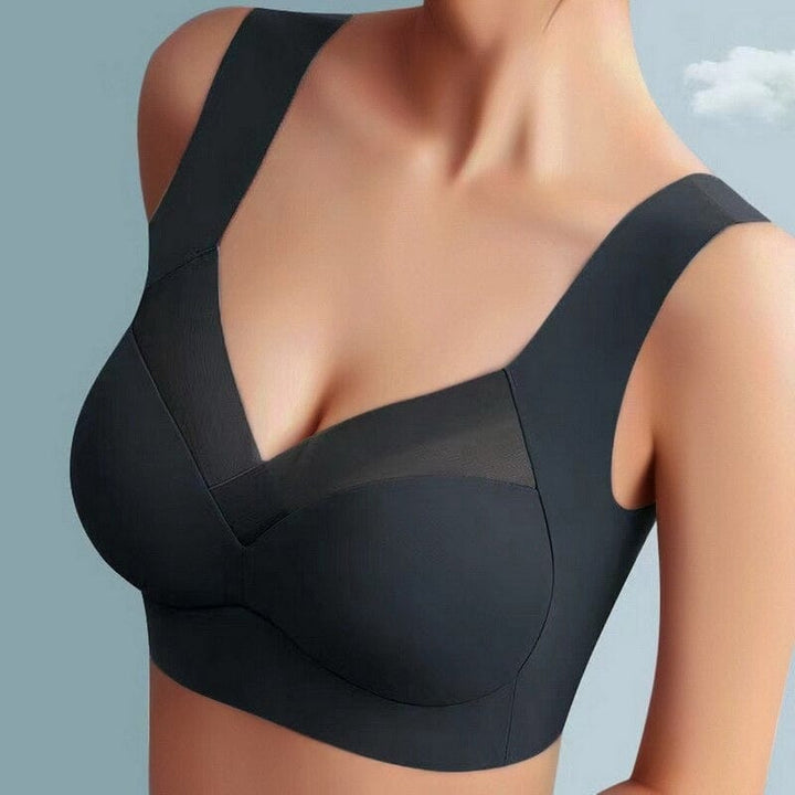 Seamless Wireless Support Bra with Wide Straps
