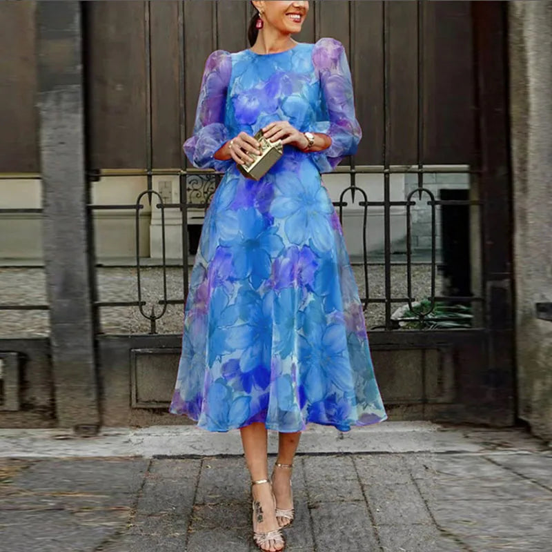 Women Wedding Guest Dress Formal Floral Midi Dress