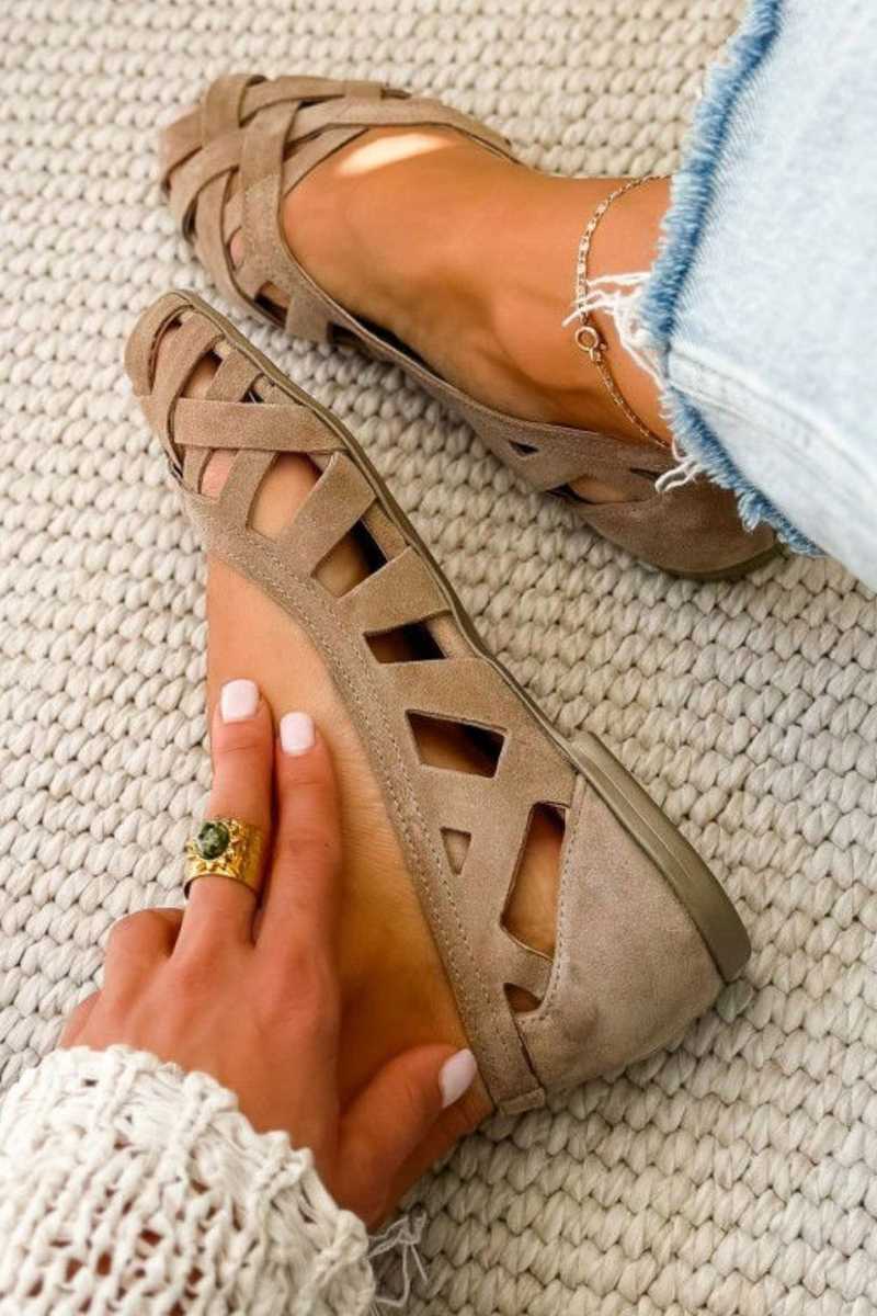 Sandals Women - Braided Crossed-Strap Flat Sandals