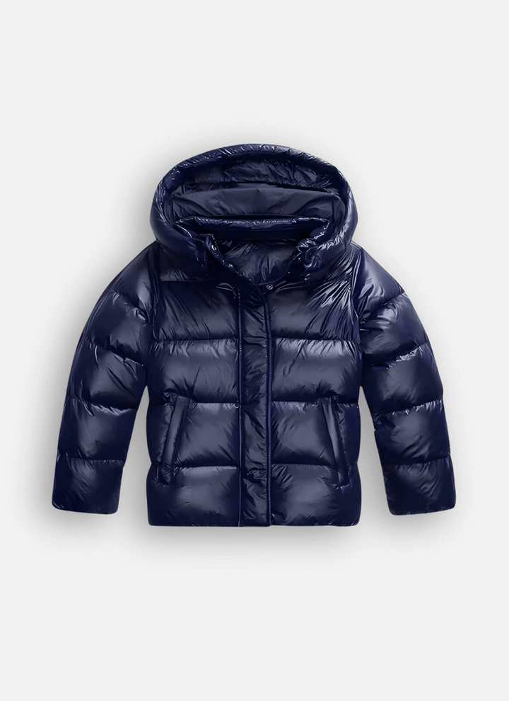Slim-Fit Puffer Jacket with Glossy Finish