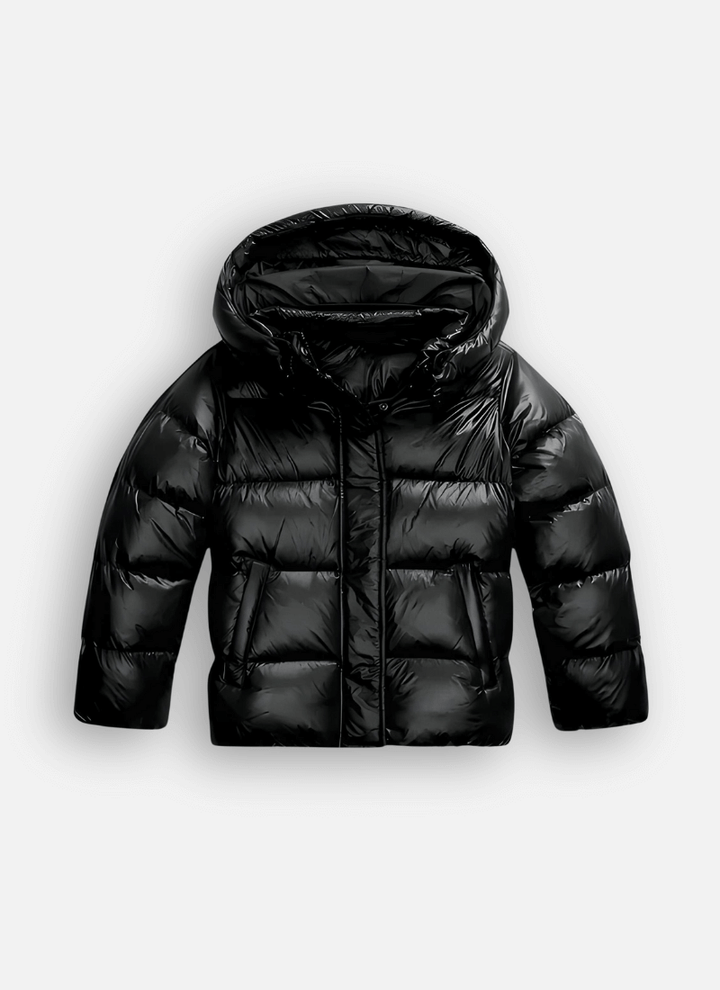 Slim-Fit Puffer Jacket with Glossy Finish