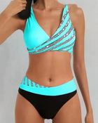 Women's Printed Bikini Set with Adjustable Straps and Removable Pads