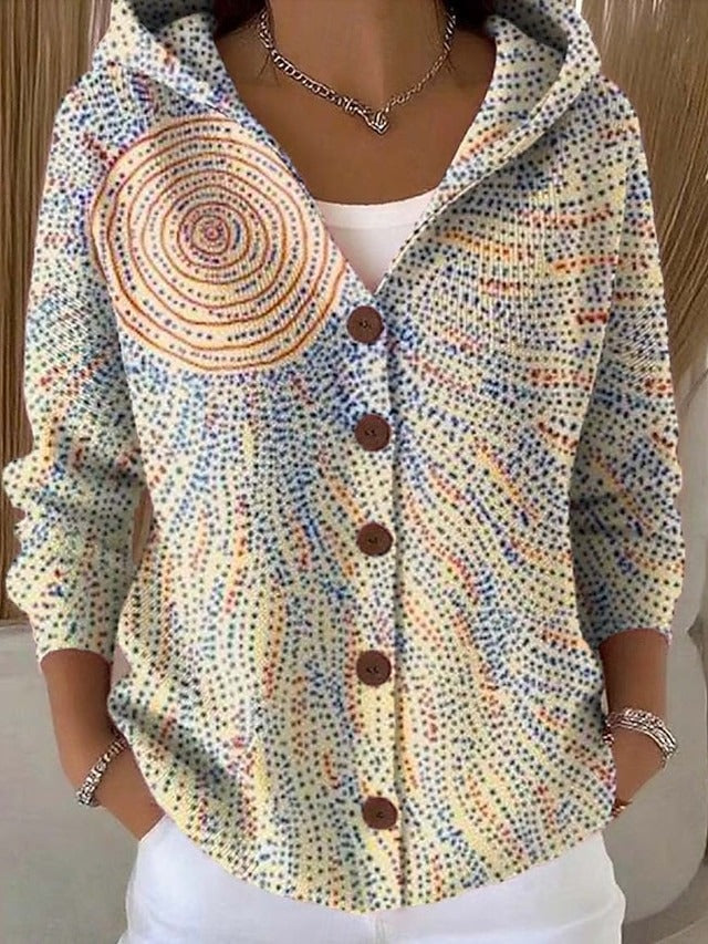 Jenna | Elegant Button Hooded Sweater