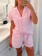 Striped Short-Sleeve Pyjama Shorts Set
