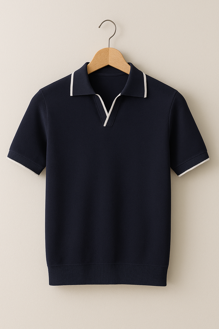 Stylish Knit Polo with Contrast Trim for Every Occasion