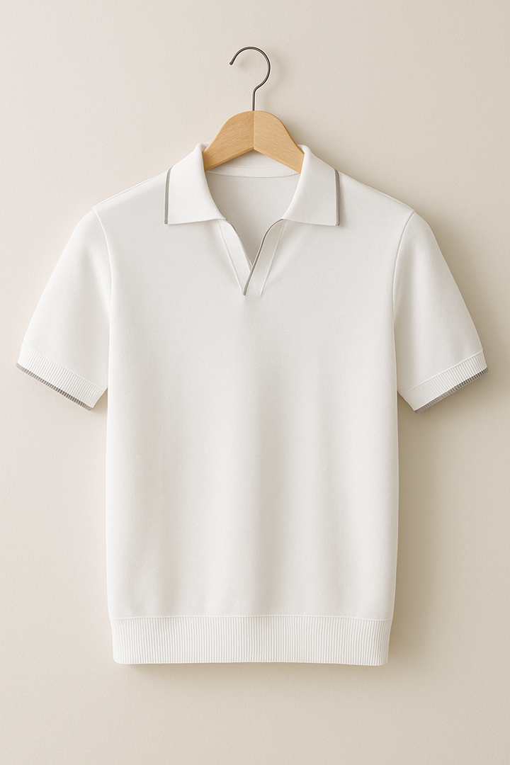 Stylish Knit Polo with Contrast Trim for Every Occasion