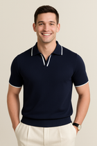 Stylish Knit Polo with Contrast Trim for Every Occasion