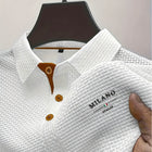 Men's Short Sleeve Textured Waffle Polo Shirt
