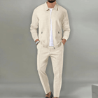 Vincent - Taron Men's Waffle Knit Zip-Up Tracksuit Set