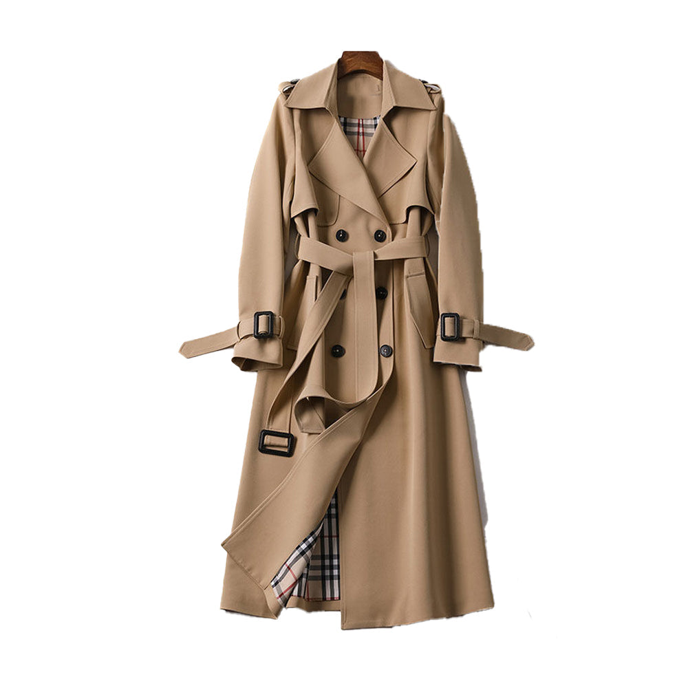Coat Women - Double Autumn Trench Coat with Button Front