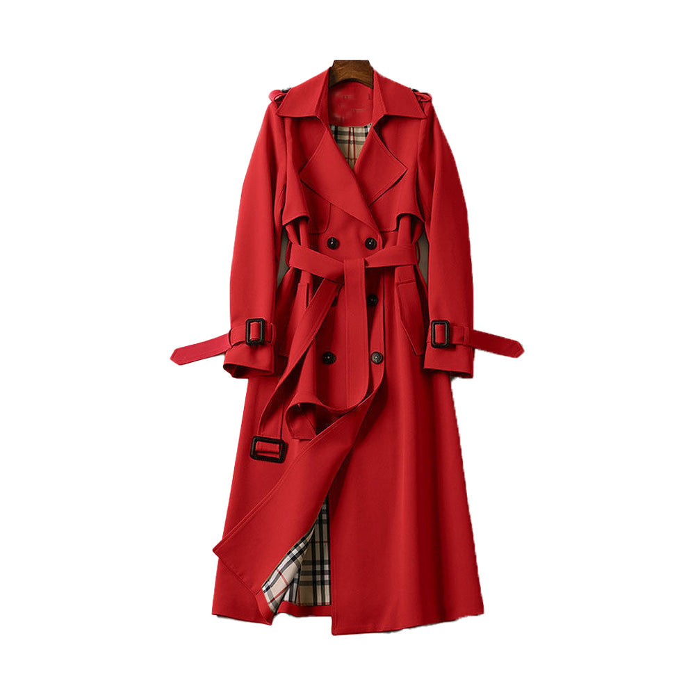 Coat Women - Double Autumn Trench Coat with Button Front