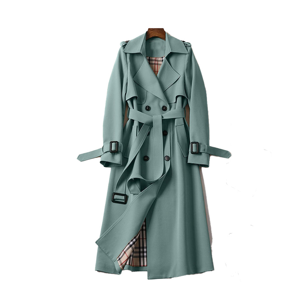 Coat Women - Double Autumn Trench Coat with Button Front