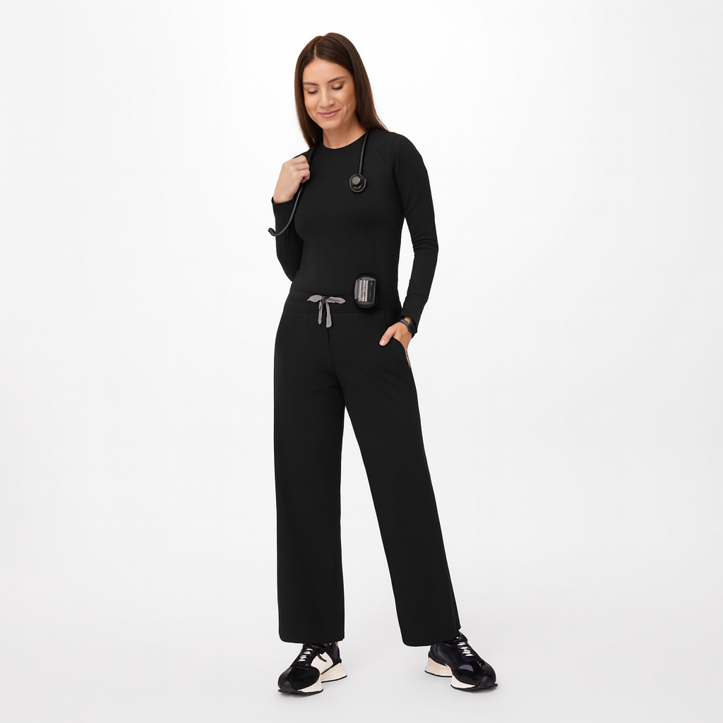 High-Waisted Wide Scrub Pants for Women