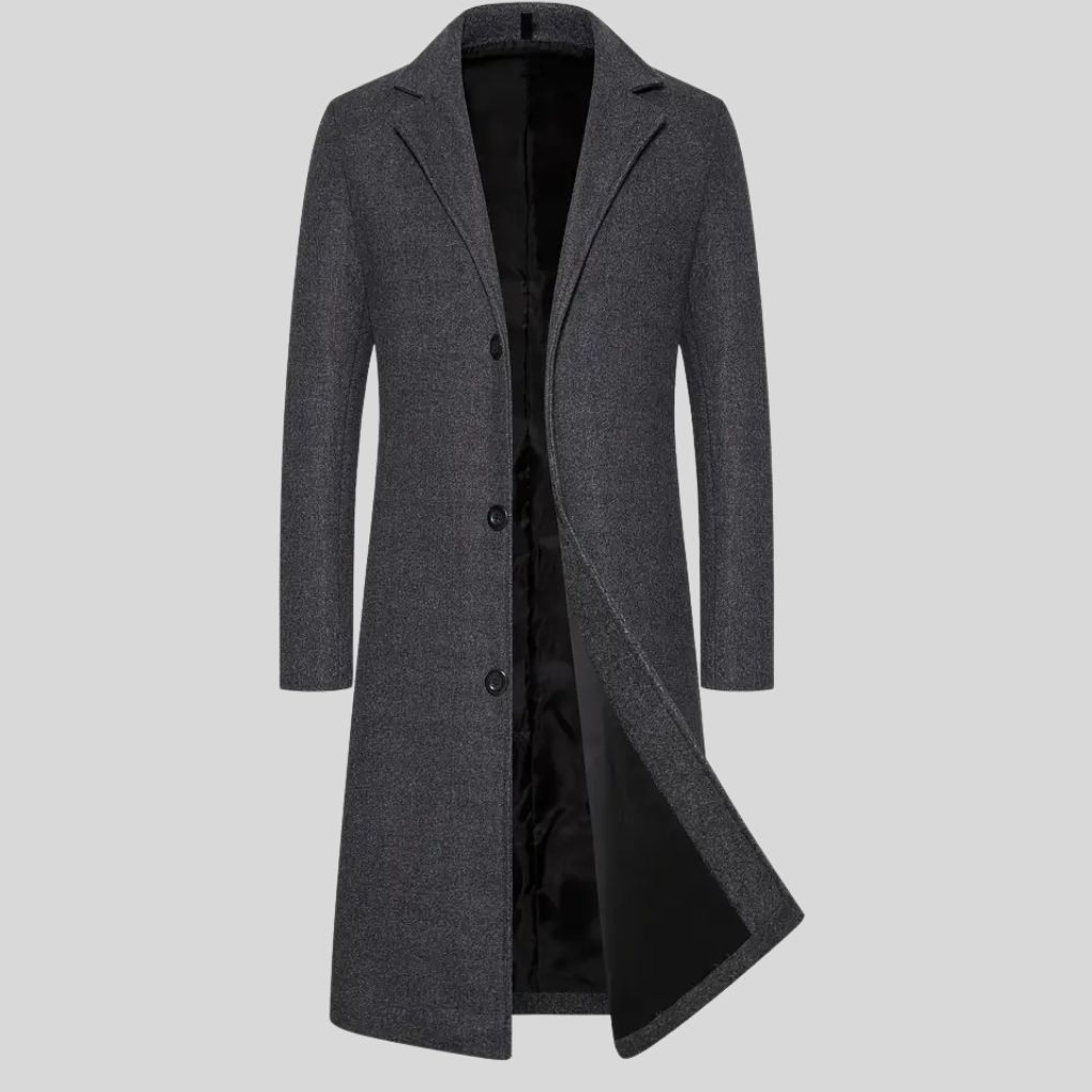 Long Overcoat for Men – Elegant Winter Layer with Classic Style