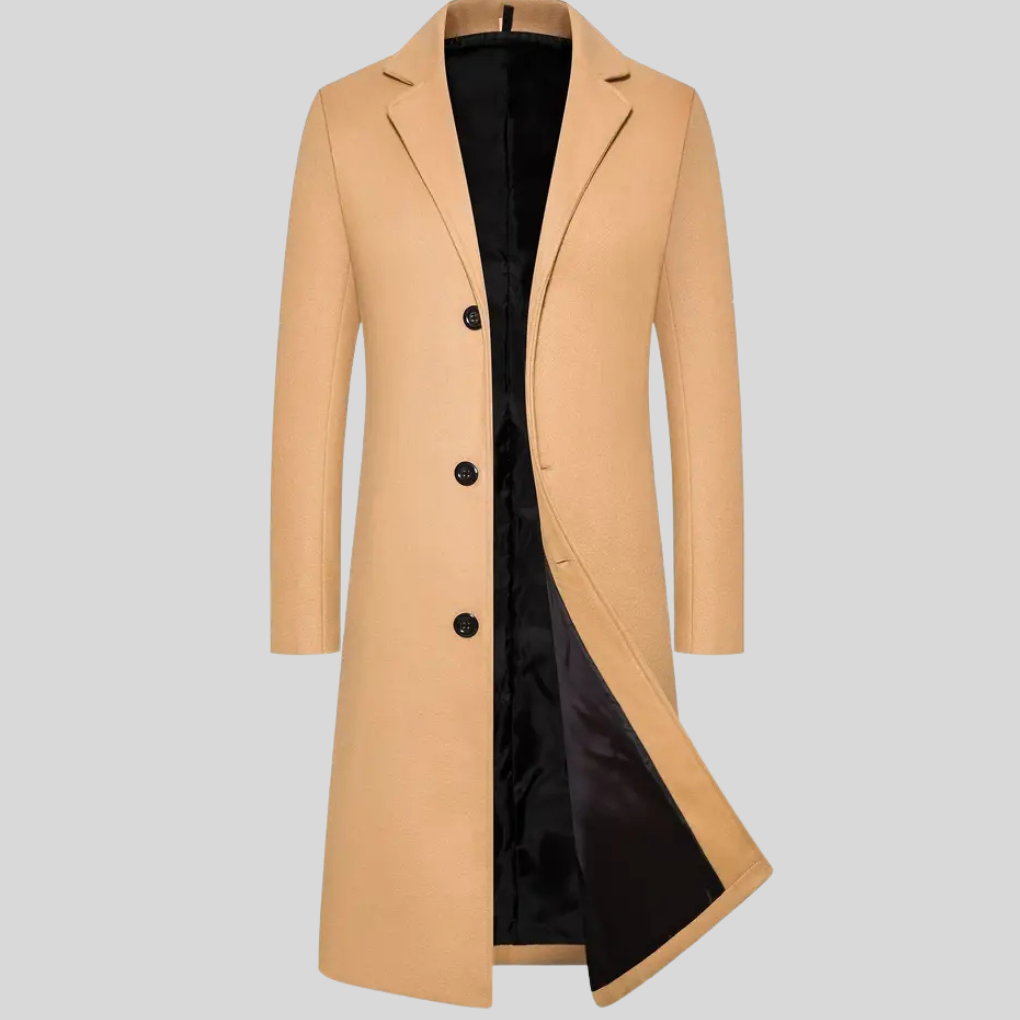 Long Overcoat for Men – Elegant Winter Layer with Classic Style
