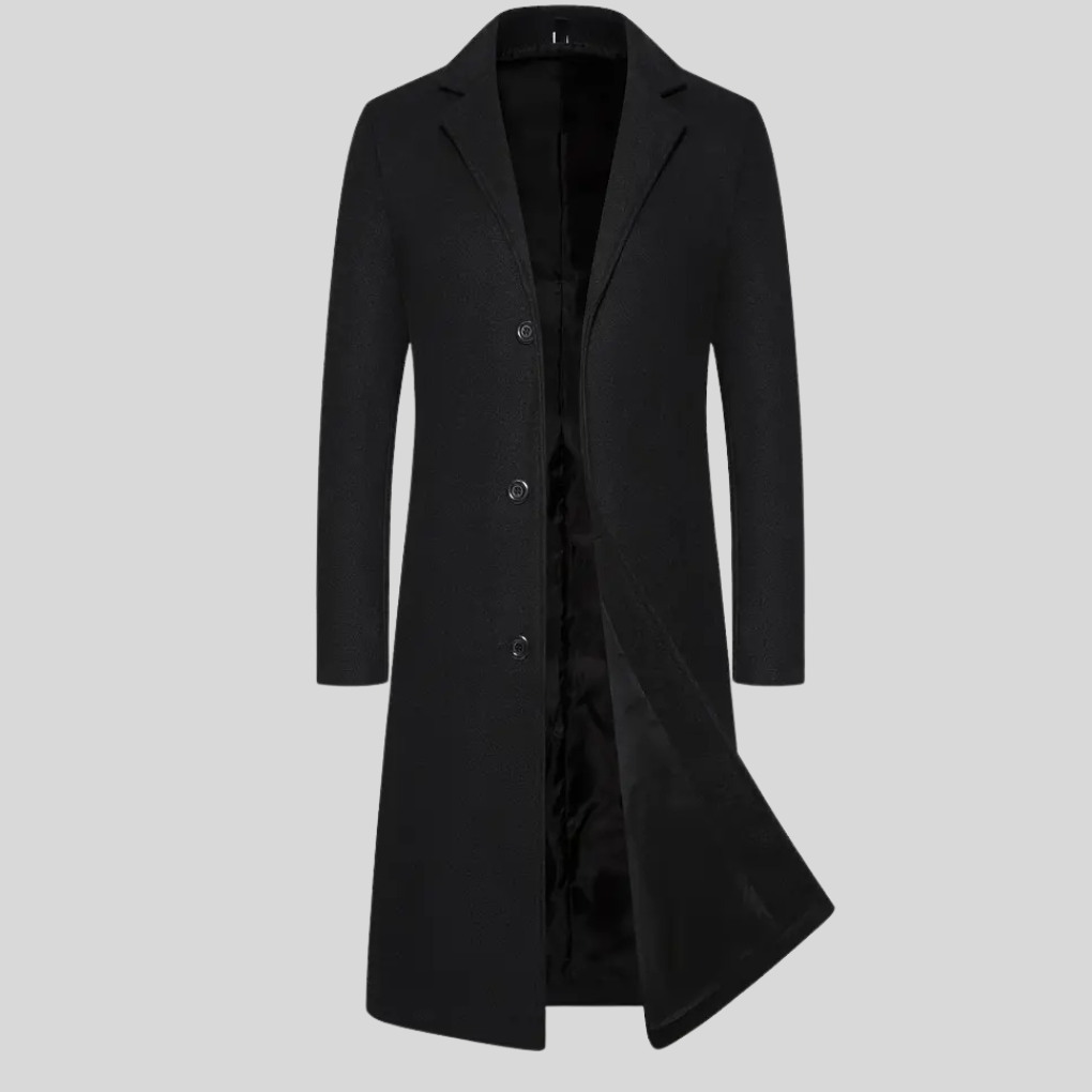 Long Overcoat for Men – Elegant Winter Layer with Classic Style