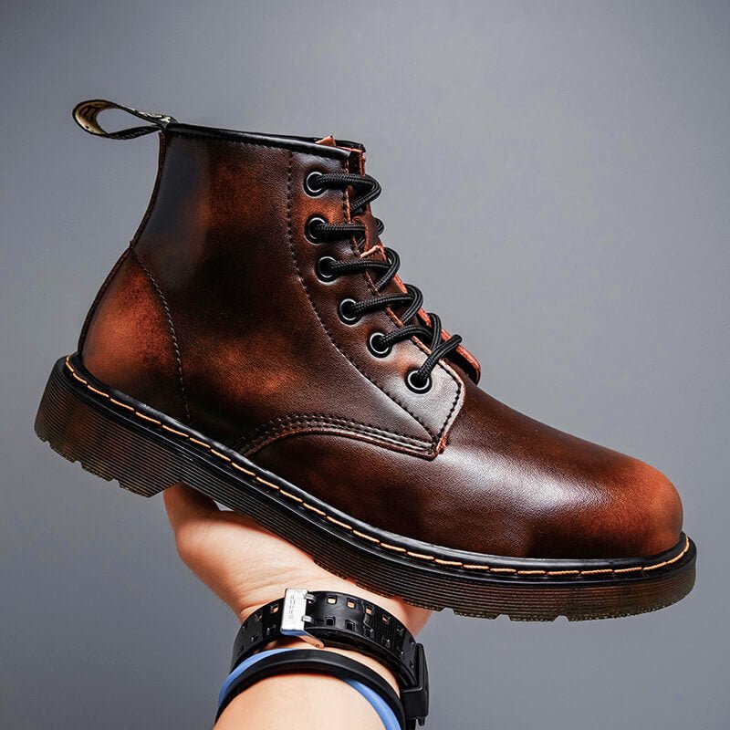 Logan | Vintage Genuine Leather Lace-Up Boots