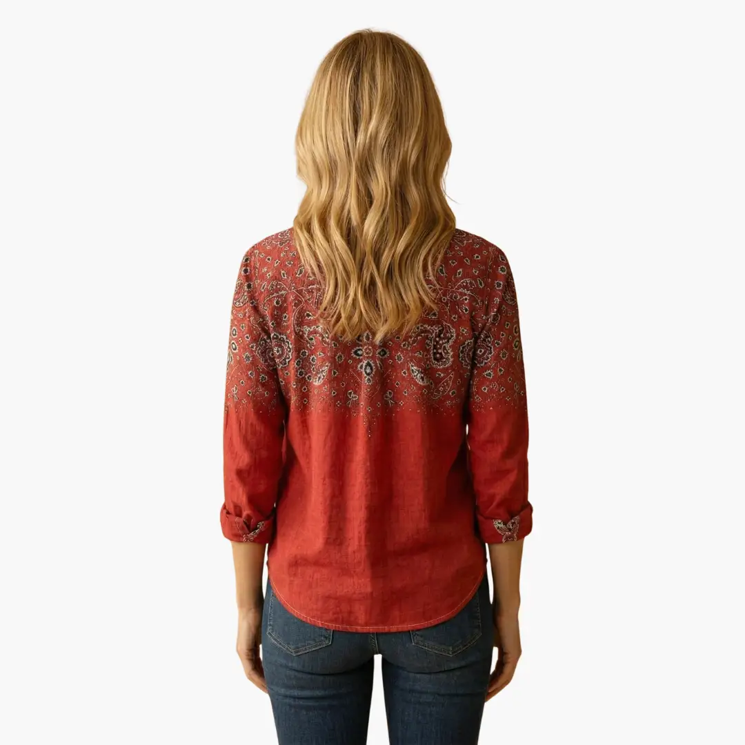 Women’s Button-Down Shirt with Classic Collar and Long Sleeves
