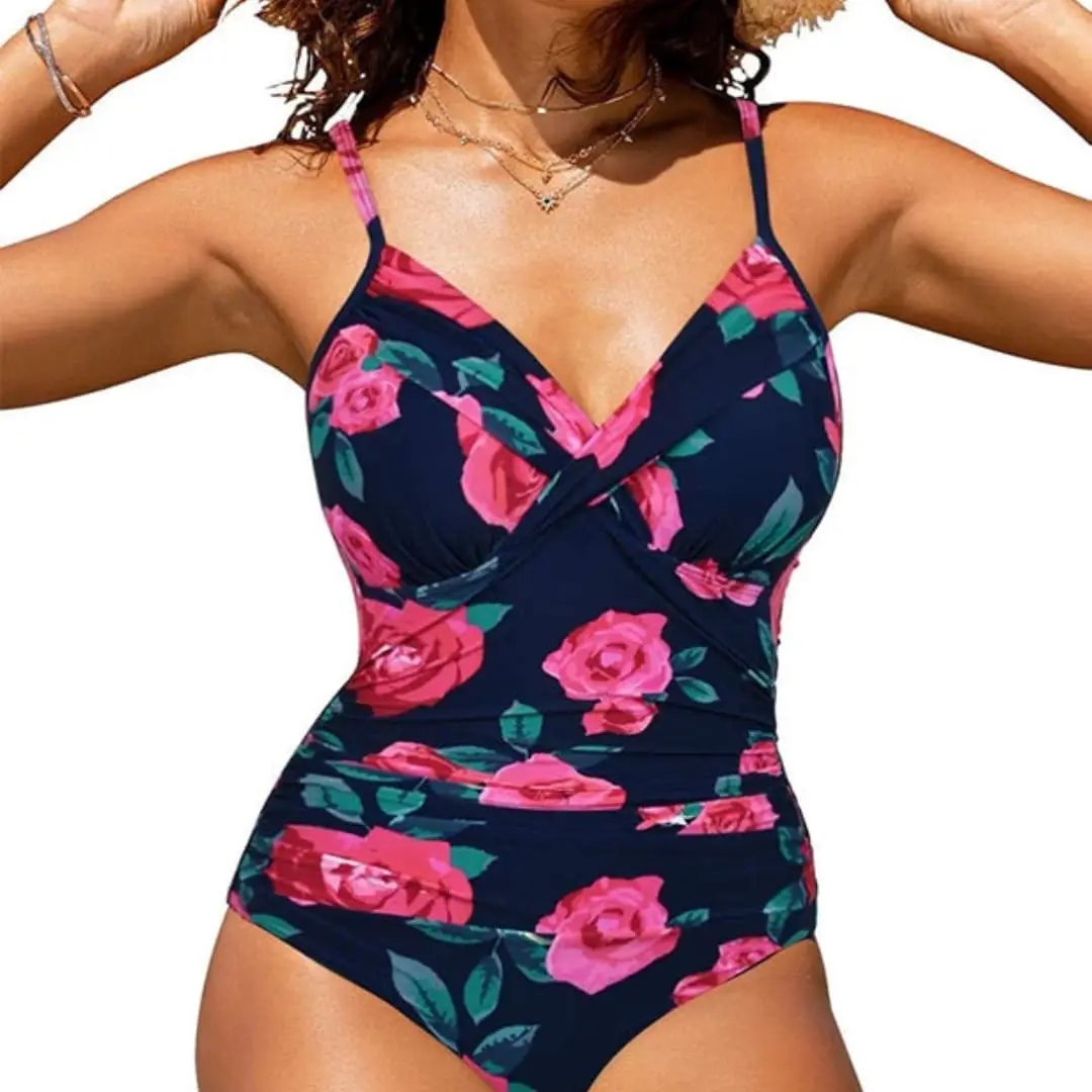Women’s Cross Front Backless One-Piece Swimsuit