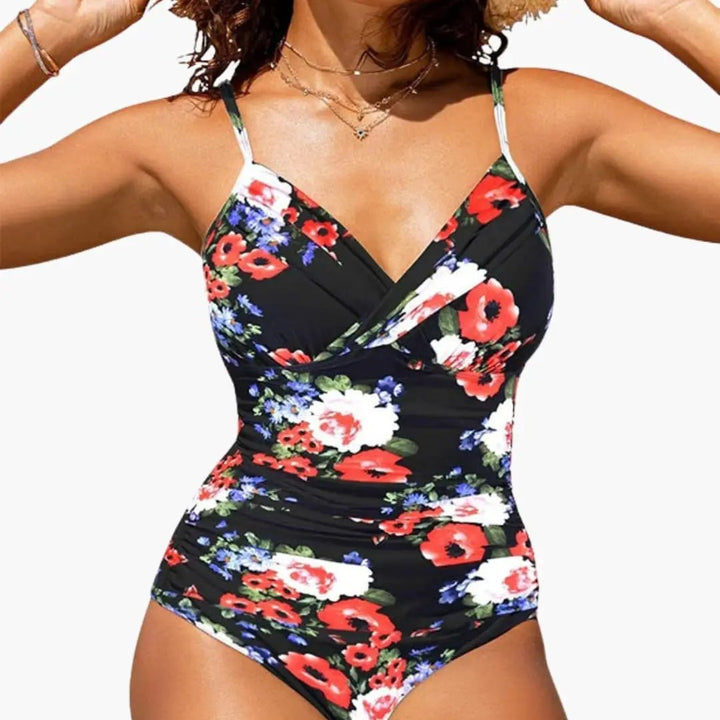 Women’s Cross Front Backless One-Piece Swimsuit