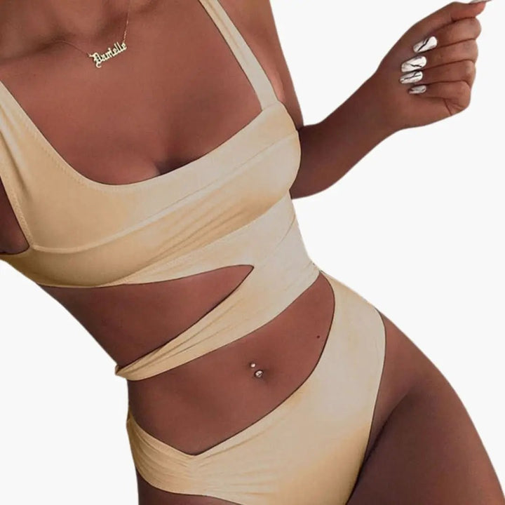 Women’s Push-Up One-Piece Swimsuit with Padded Cups and Adjustable Straps