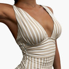 Women’s Ruched One-Piece Swimsuit – Scoop Neck Bathing Suit with Wide Straps