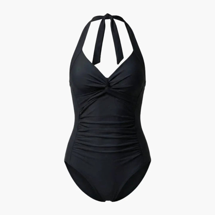 Women’s V-Neck One-Piece Swimsuit – Adjustable Strap Bathing Suit with Shaping Fit