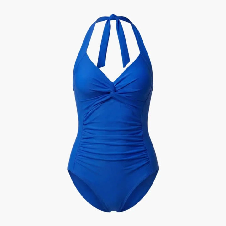 Women’s V-Neck One-Piece Swimsuit – Adjustable Strap Bathing Suit with Shaping Fit