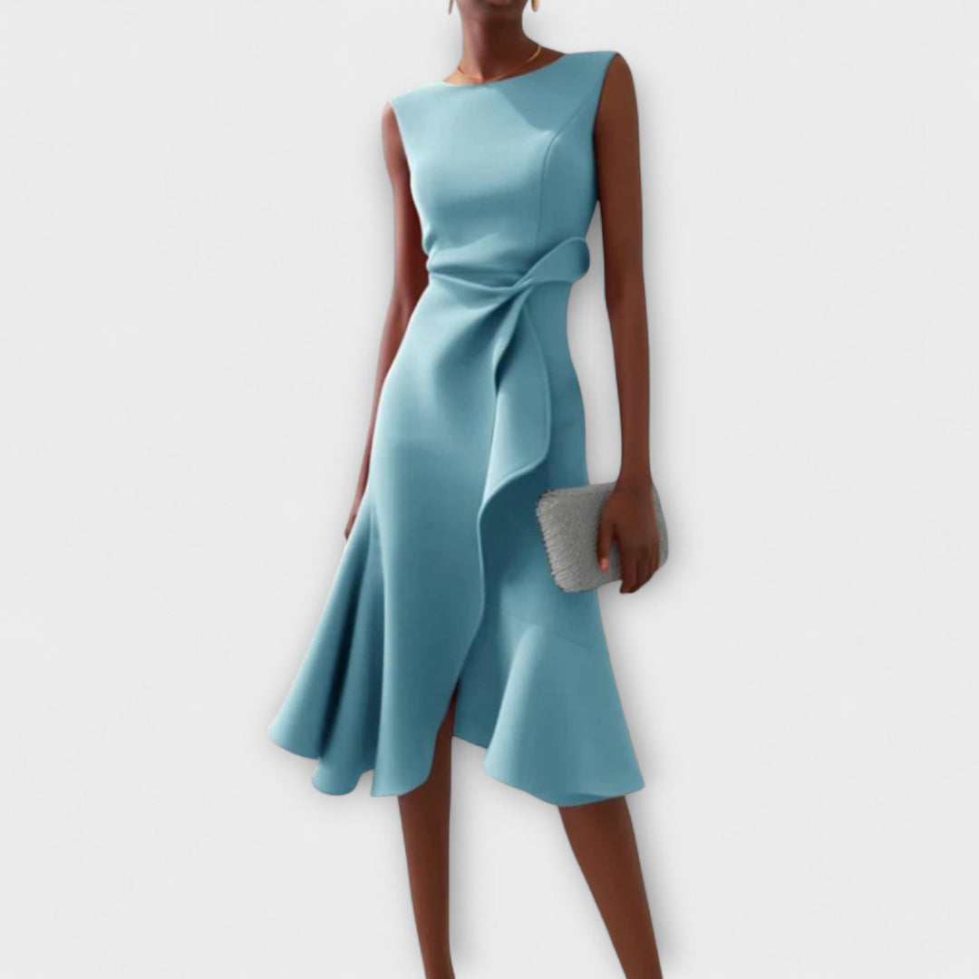 Wren | Elegant Women’s 2026 Graduation Asymmetric Draped Midi Dress