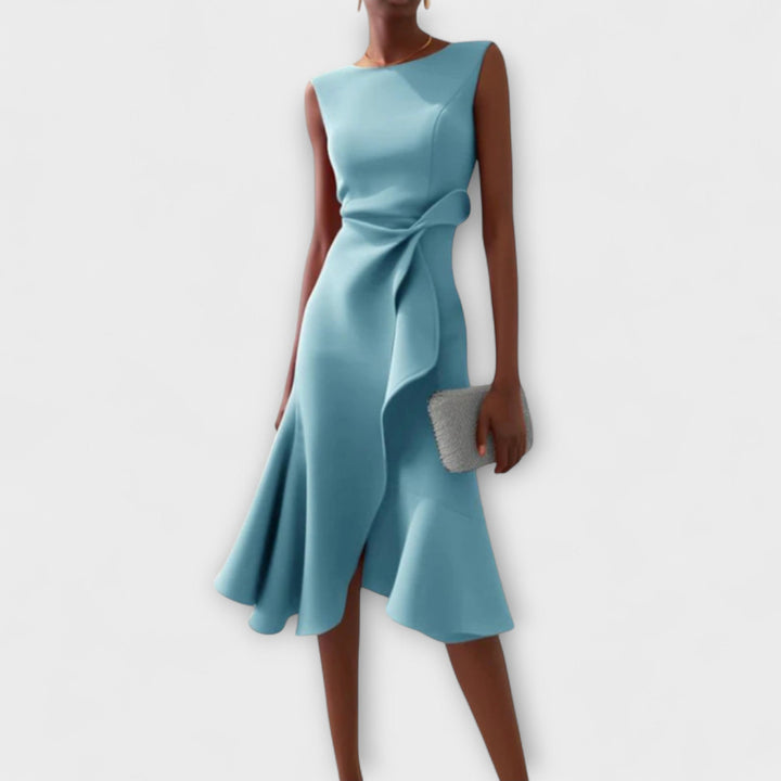 Wren | Elegant Women’s 2026 Graduation Asymmetric Draped Midi Dress