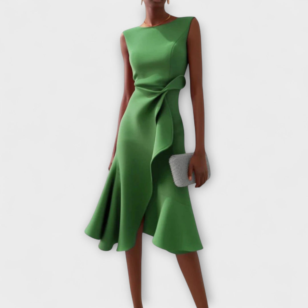 Wren | Elegant Women’s 2026 Graduation Asymmetric Draped Midi Dress