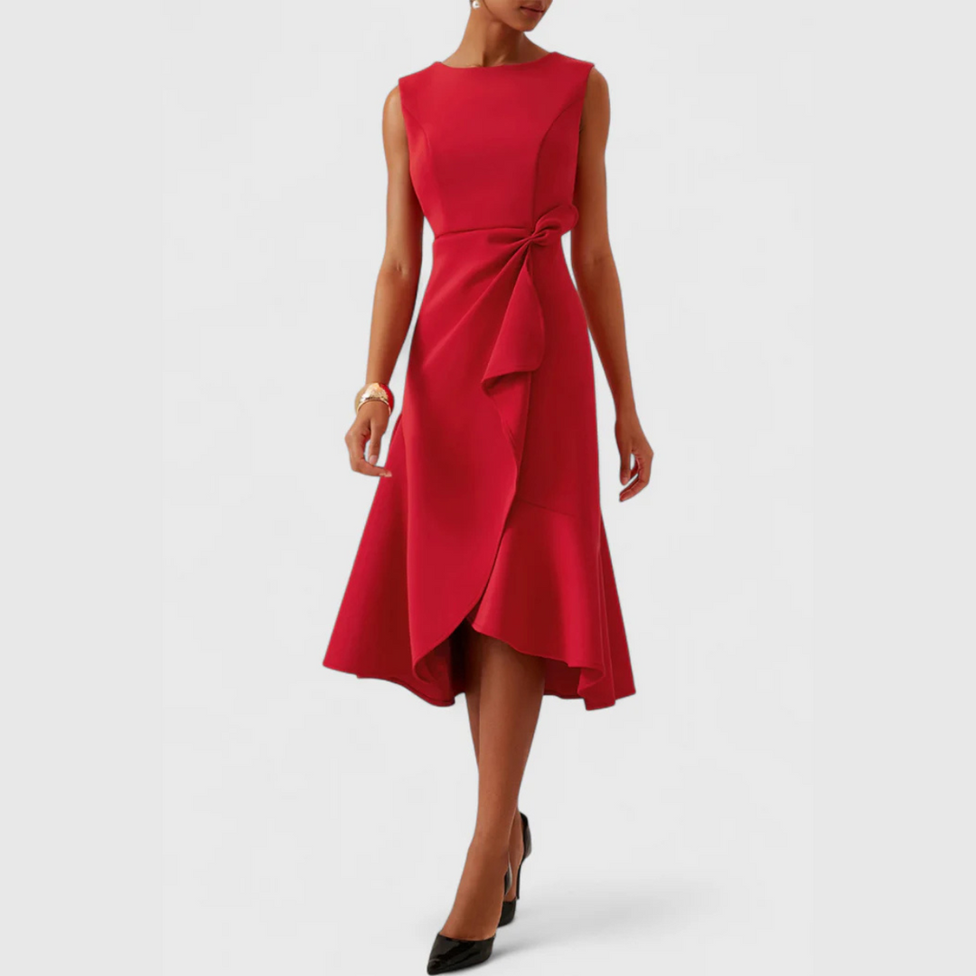 Wren | Elegant Women’s 2026 Graduation Asymmetric Draped Midi Dress