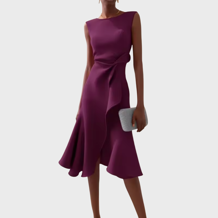 Wren | Elegant Women’s 2026 Graduation Asymmetric Draped Midi Dress