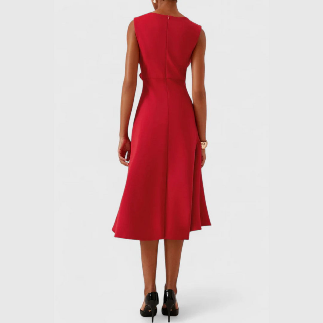 Wren | Elegant Women’s 2026 Graduation Asymmetric Draped Midi Dress