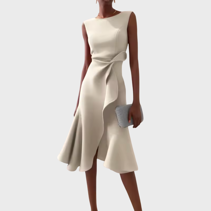 Wren | Elegant Women’s 2026 Graduation Asymmetric Draped Midi Dress
