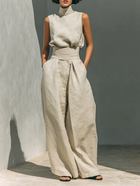 Nana Sleeveless Top and Wide-leg Pants Set