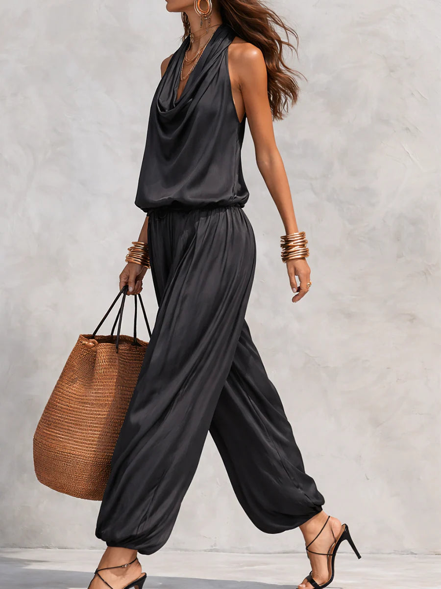 Maya | Halter Top &amp; Pleated Wide-Leg Pants Set